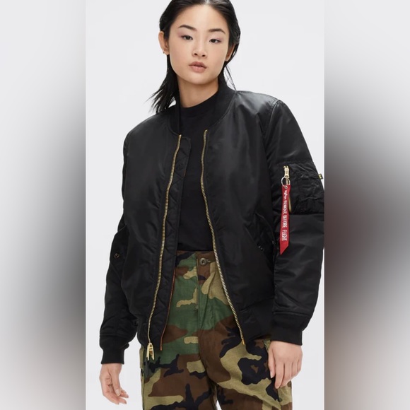 ALPHA INDUSTRIES - MA-1 BOMBER JACKET - XS - BLACK - BRAND NEW W/OUT TAGS - Picture 4 of 4